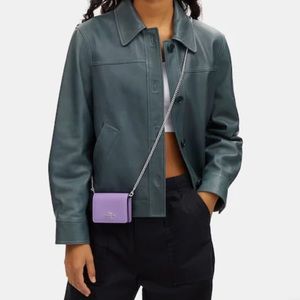 Coach Mini Wallet On A Chain With Signature Canvas Interior